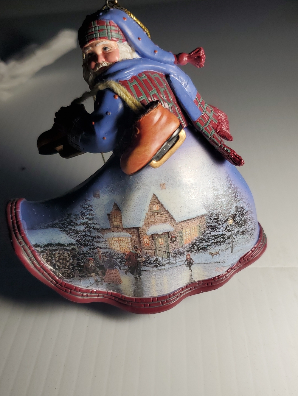 Hand-Painted Blue Santa Claus Holiday Ornament 2